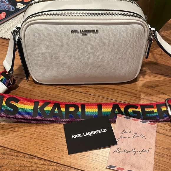 KARL LAGERFELD PARIS WHITE CROSSBODY. NWT - Picture 4 of 6